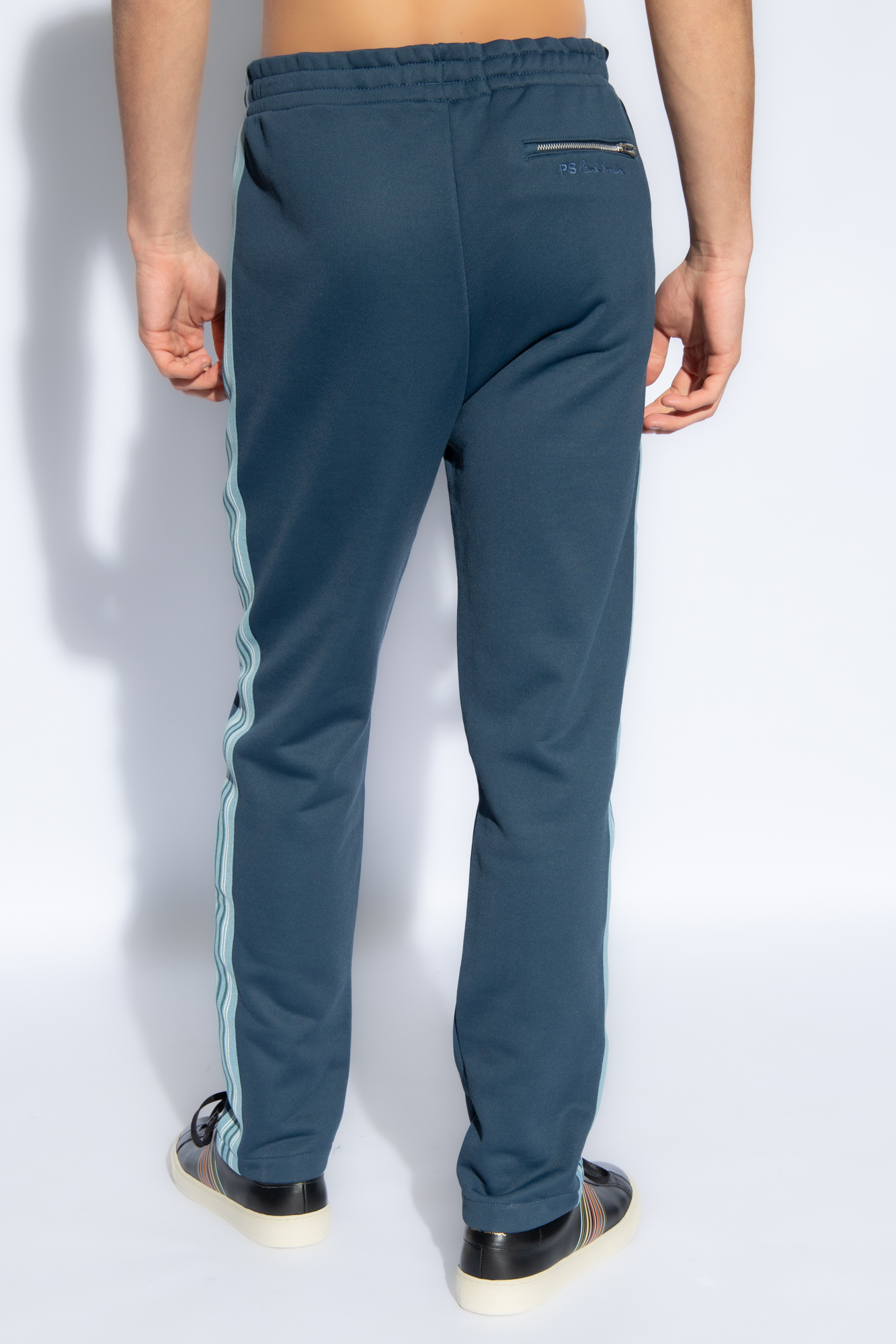 Side stripe track sales pants men